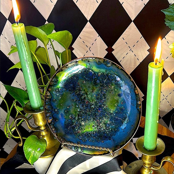 Copper Enamel Art Plate | Vibrant Hand-Fired Colors • One-of-a-Kind - Picture 11 of 13